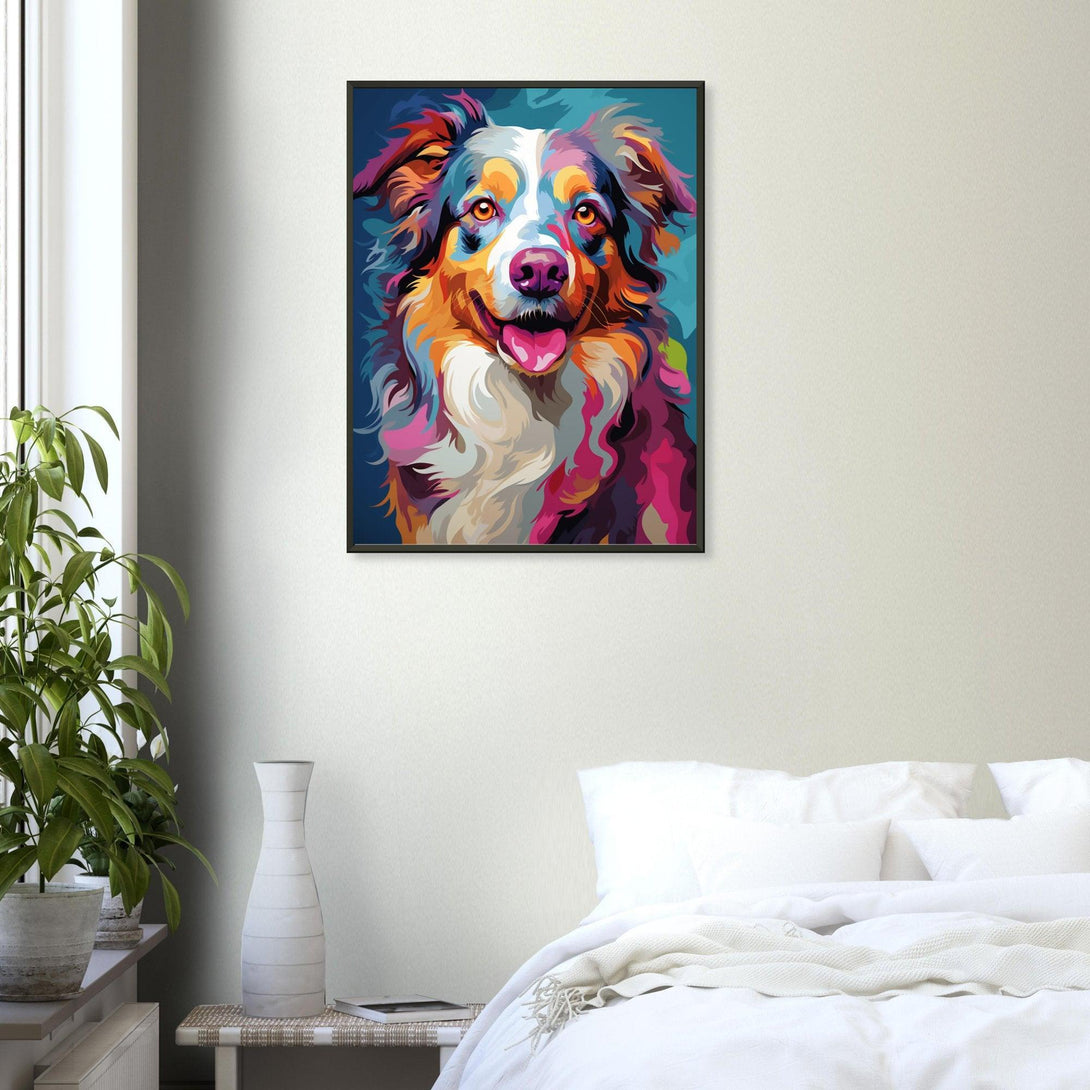 Farbfroher Aussie 30x40 cm / 12x16″ / Poster auf halbmattem Papier
