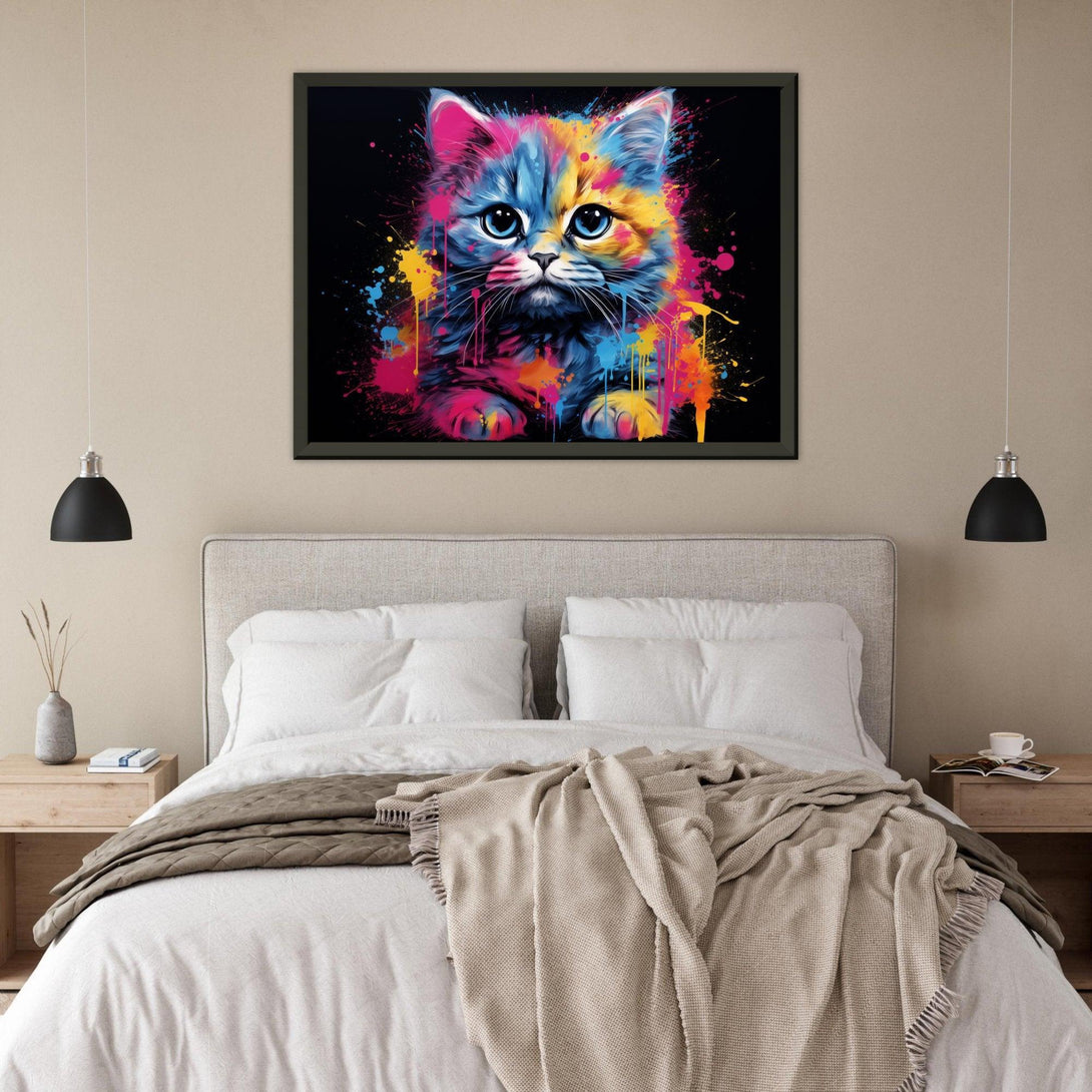Farbiger Katzenblick 30x40 cm / 12x16″ / Poster auf halbmattem Papier