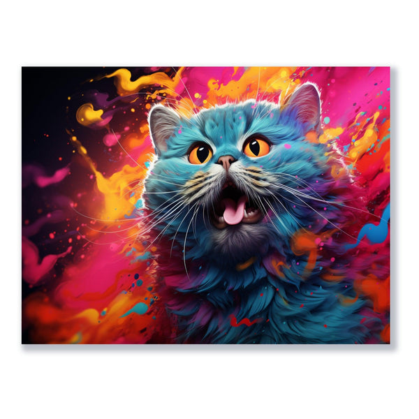 Flammendes Katzenwunder 30x40 cm / 12x16″ / Poster auf halbmattem Papier