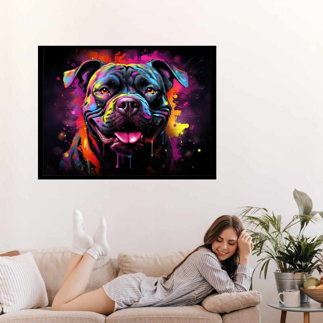 Fröhlicher Farbhund 30x40 cm / 12x16″ / Poster auf halbmattem Papier