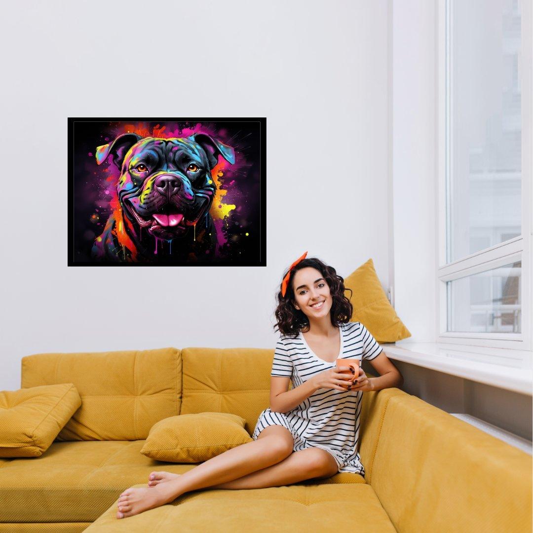Fröhlicher Farbhund 30x40 cm / 12x16″ / Poster auf halbmattem Papier