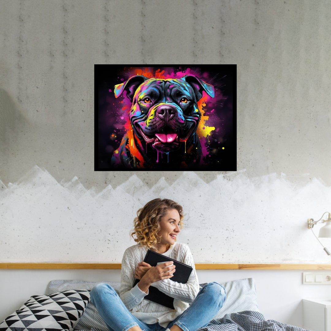 Fröhlicher Farbhund 30x40 cm / 12x16″ / Poster auf halbmattem Papier