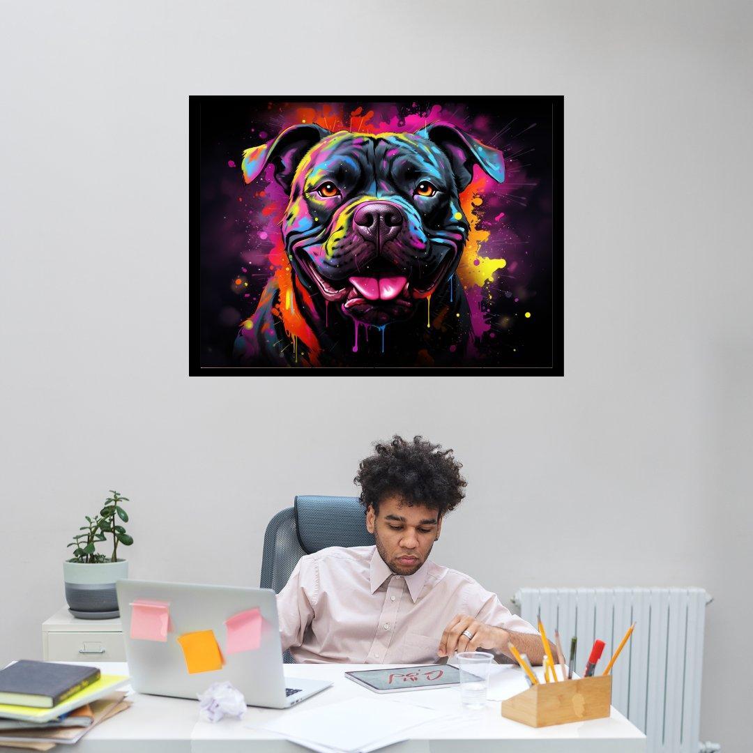 Fröhlicher Farbhund 30x40 cm / 12x16″ / Poster auf halbmattem Papier