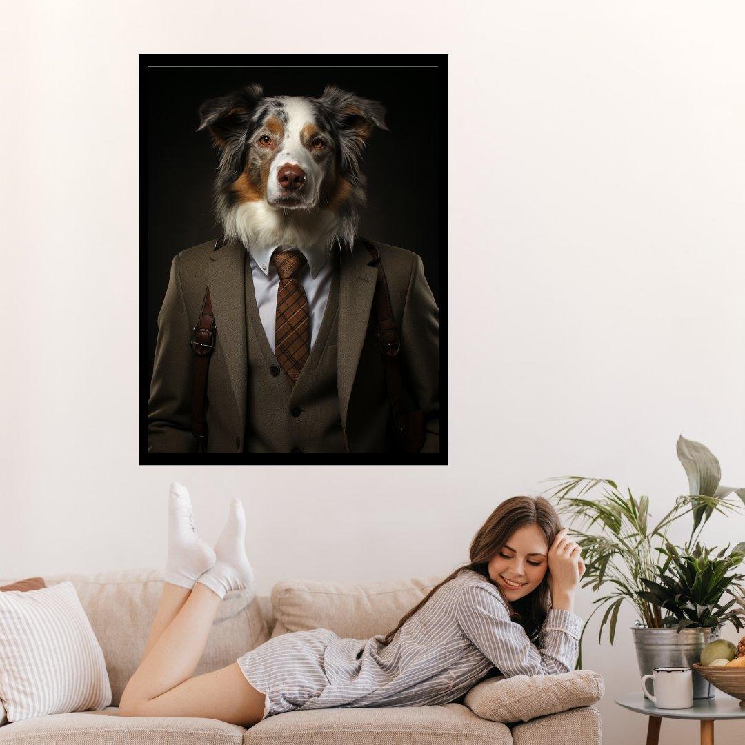 Geschäftsmann Hund 30x40 cm / 12x16″ / Poster auf halbmattem Papier