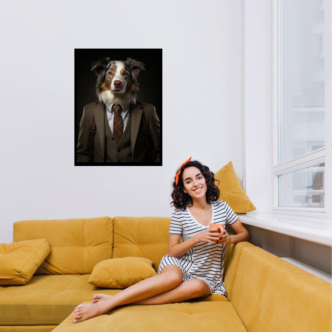 Geschäftsmann Hund 30x40 cm / 12x16″ / Poster auf halbmattem Papier