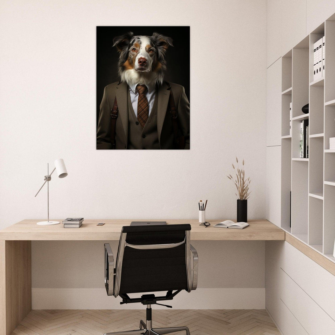 Geschäftsmann Hund 30x40 cm / 12x16″ / Poster auf halbmattem Papier