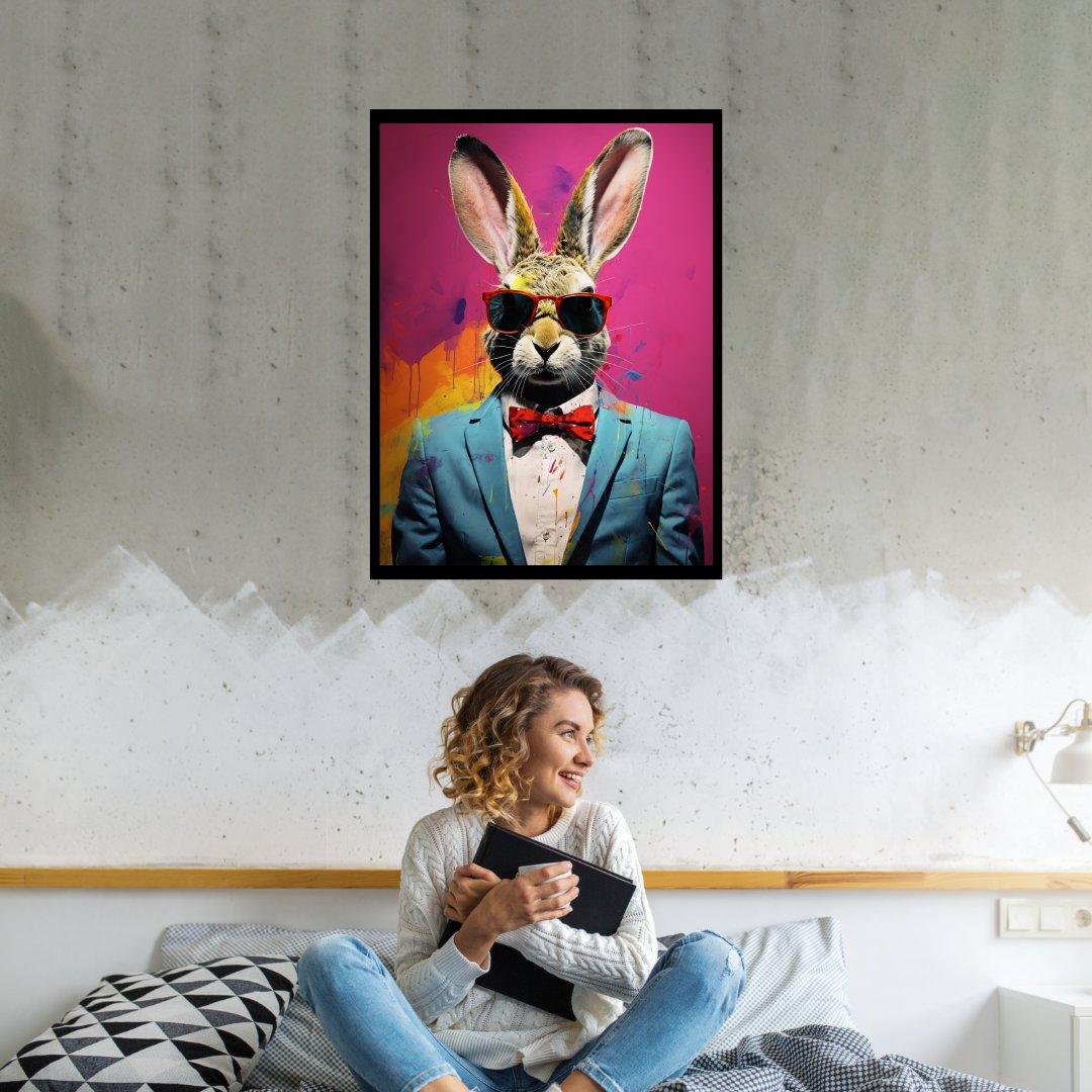 Hipster-Hase 30x40 cm / 12x16″ / Poster auf halbmattem Papier