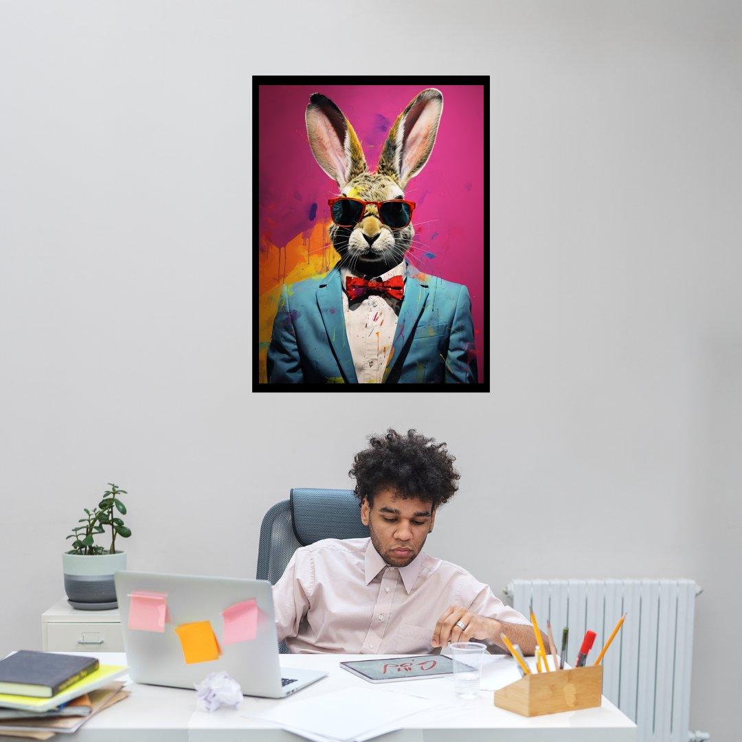 Hipster-Hase 30x40 cm / 12x16″ / Poster auf halbmattem Papier