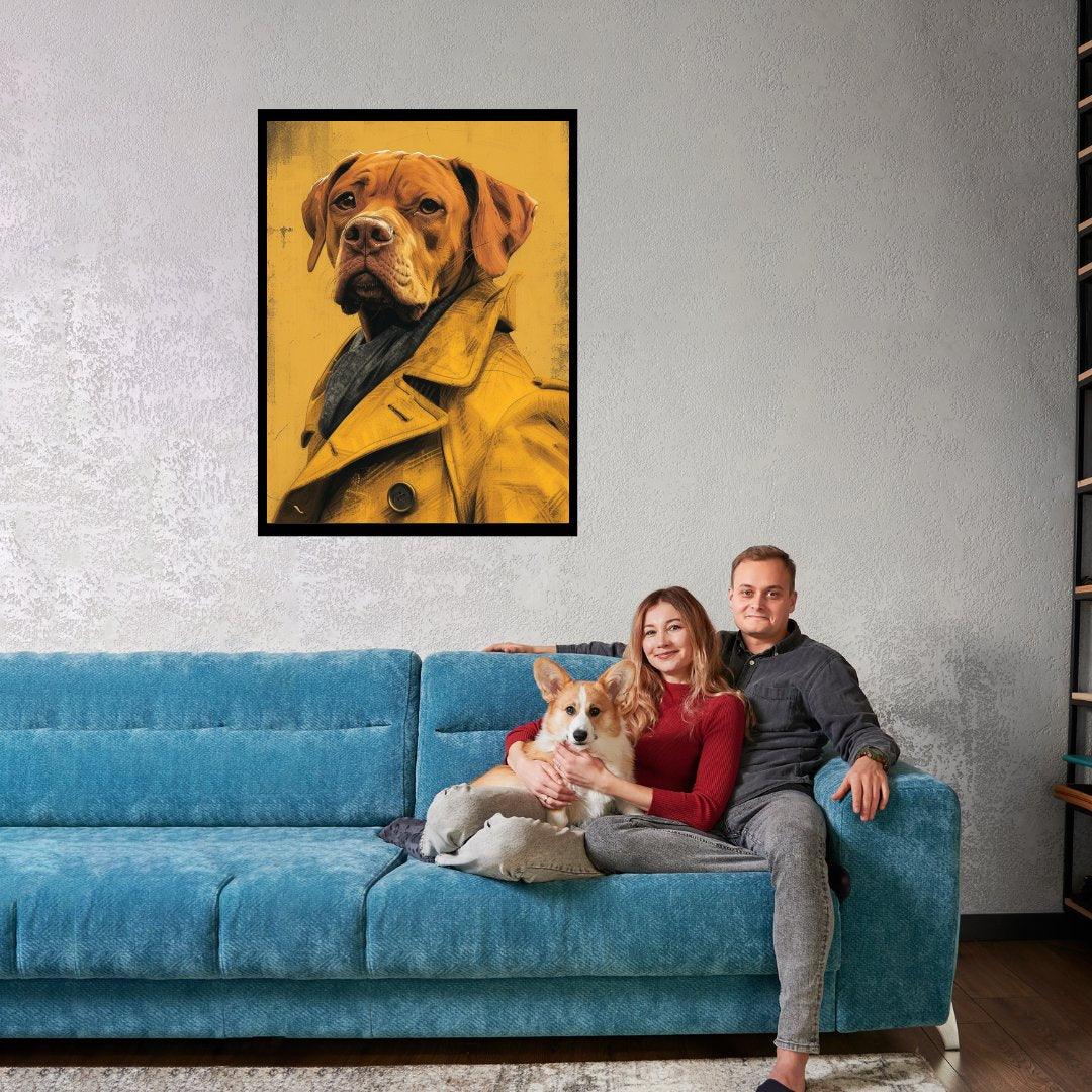 Hund im Trenchcoat 30x40 cm / 12x16″ / Poster auf halbmattem Papier