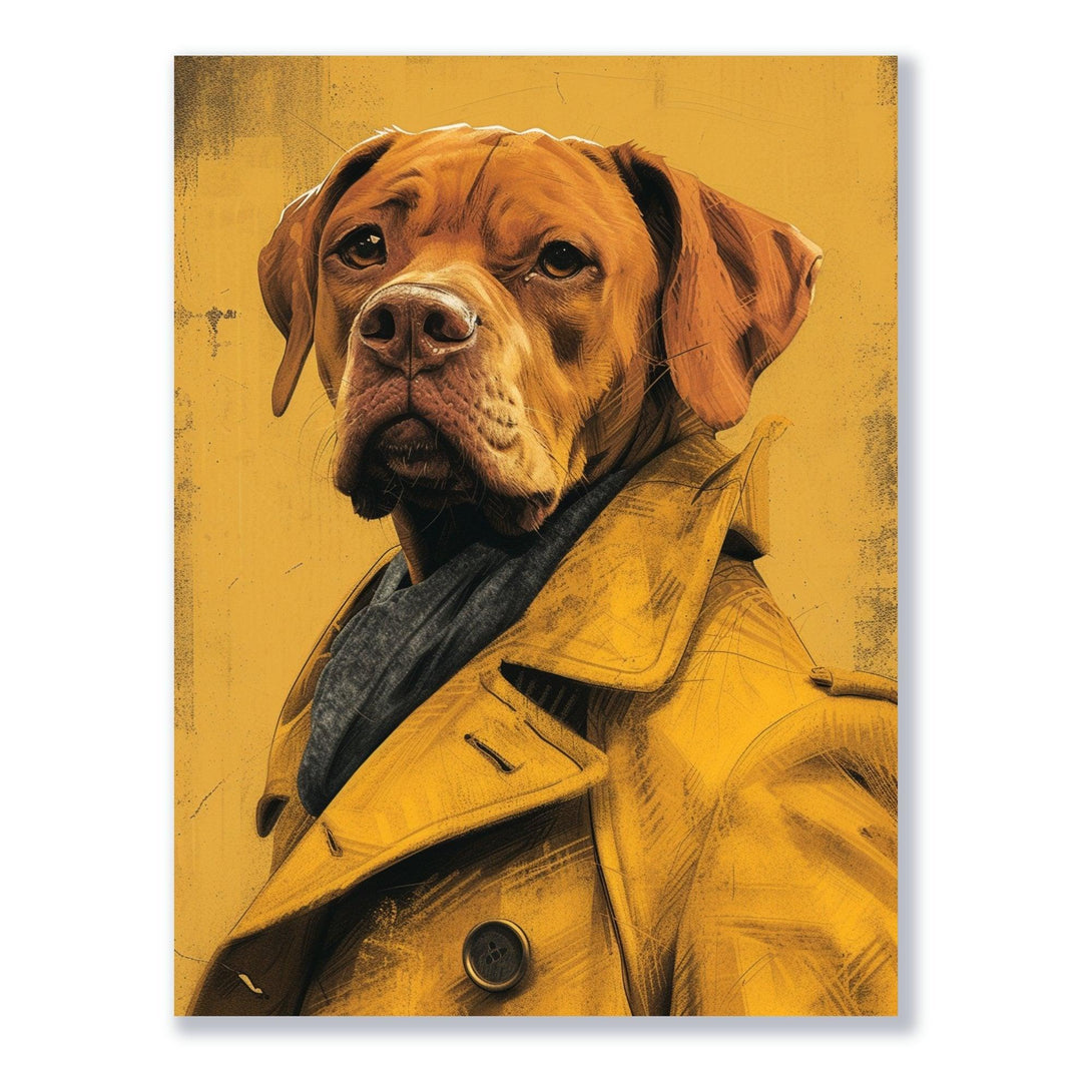 Hund im Trenchcoat 30x40 cm / 12x16″ / Poster auf halbmattem Papier