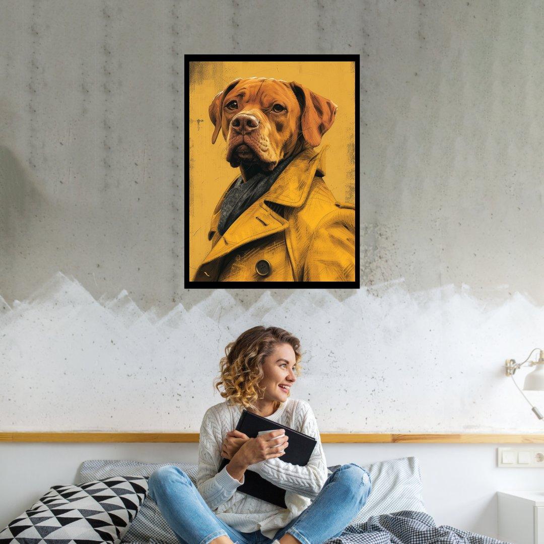Hund im Trenchcoat 30x40 cm / 12x16″ / Poster auf halbmattem Papier