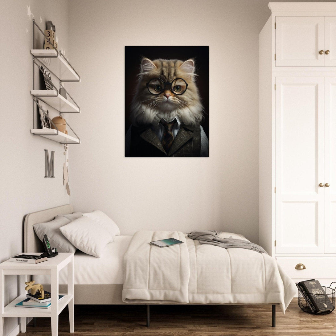 Intellektuelle Katze 30x40 cm / 12x16″ / Poster auf halbmattem Papier