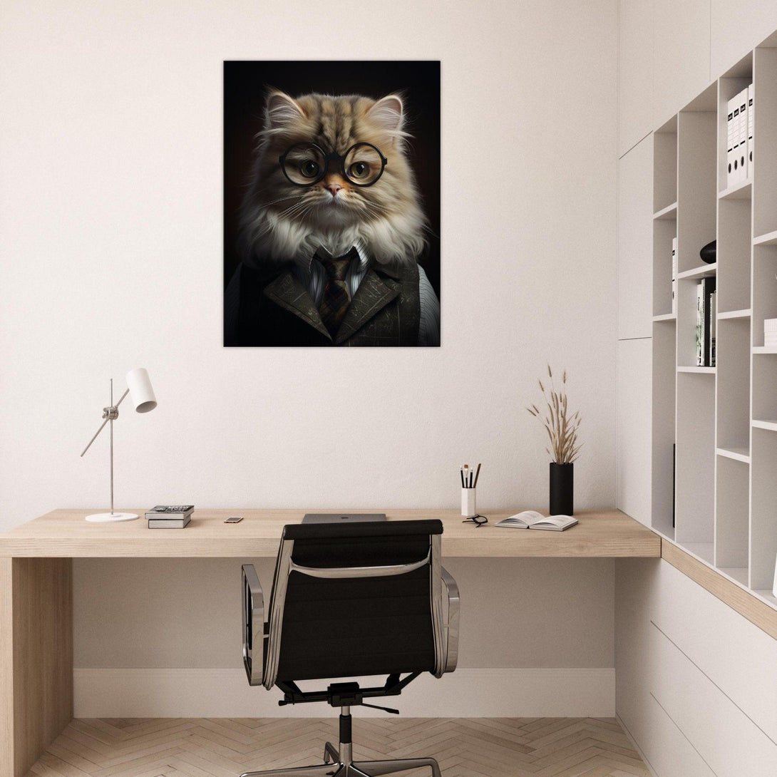 Intellektuelle Katze 30x40 cm / 12x16″ / Poster auf halbmattem Papier