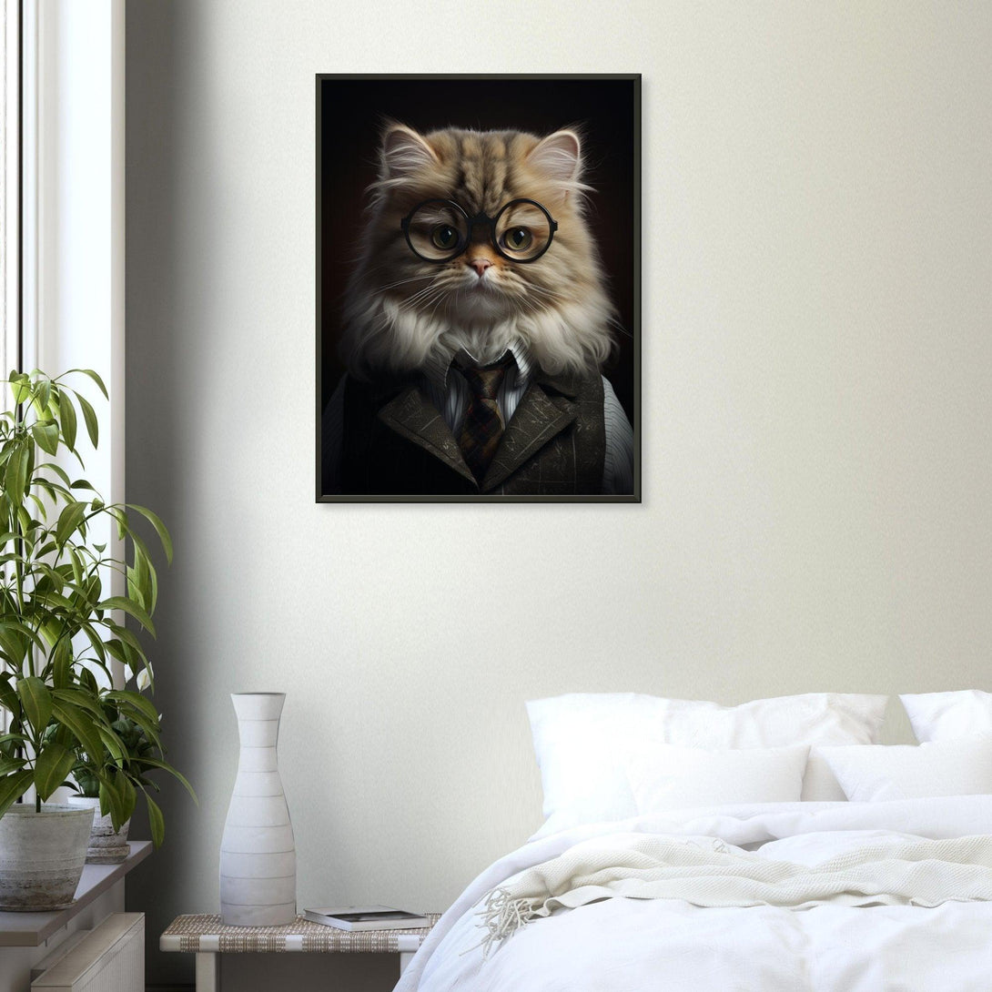 Intellektuelle Katze 30x40 cm / 12x16″ / Poster auf halbmattem Papier
