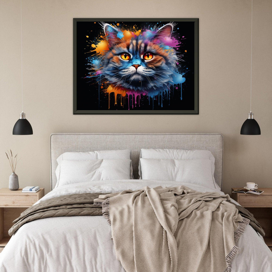 Katze im Farbnebel 30x40 cm / 12x16″ / Poster auf halbmattem Papier