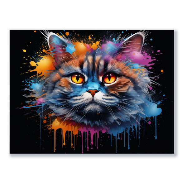 Katze im Farbnebel 30x40 cm / 12x16″ / Poster auf halbmattem Papier