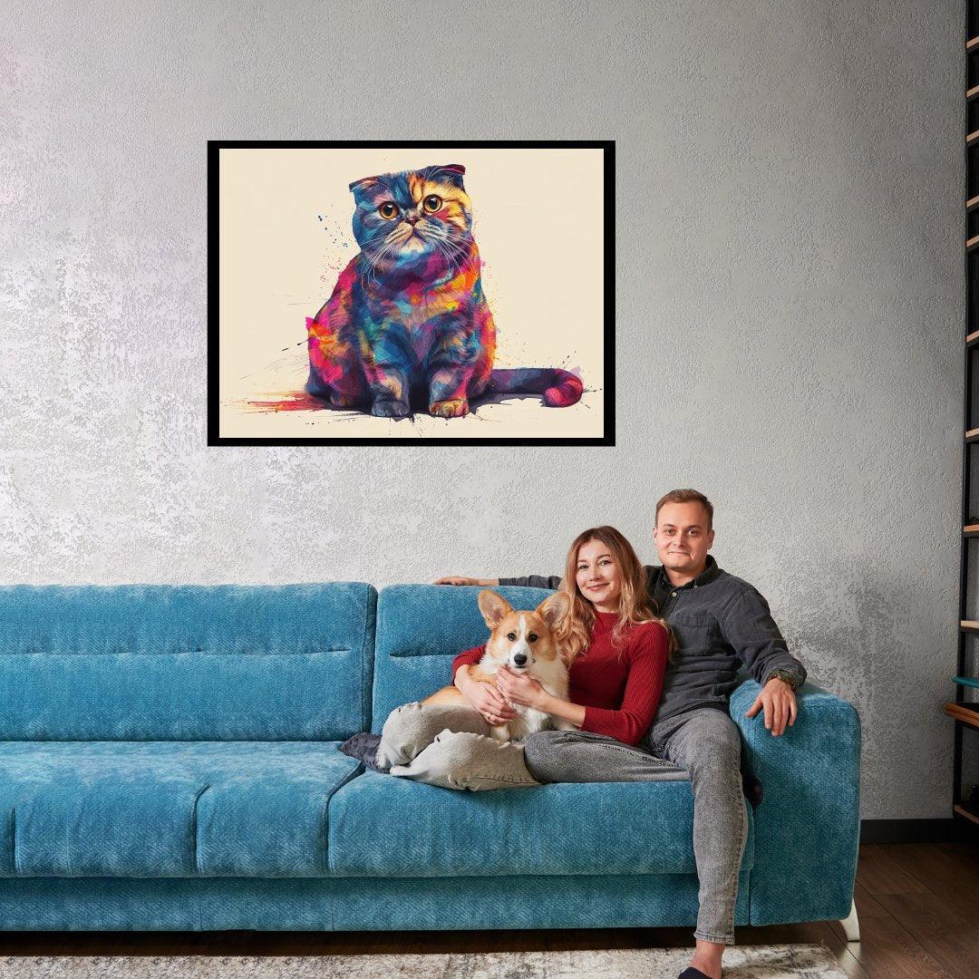 Katzen Farbexplosion 30x40 cm / 12x16″ / Poster auf halbmattem Papier