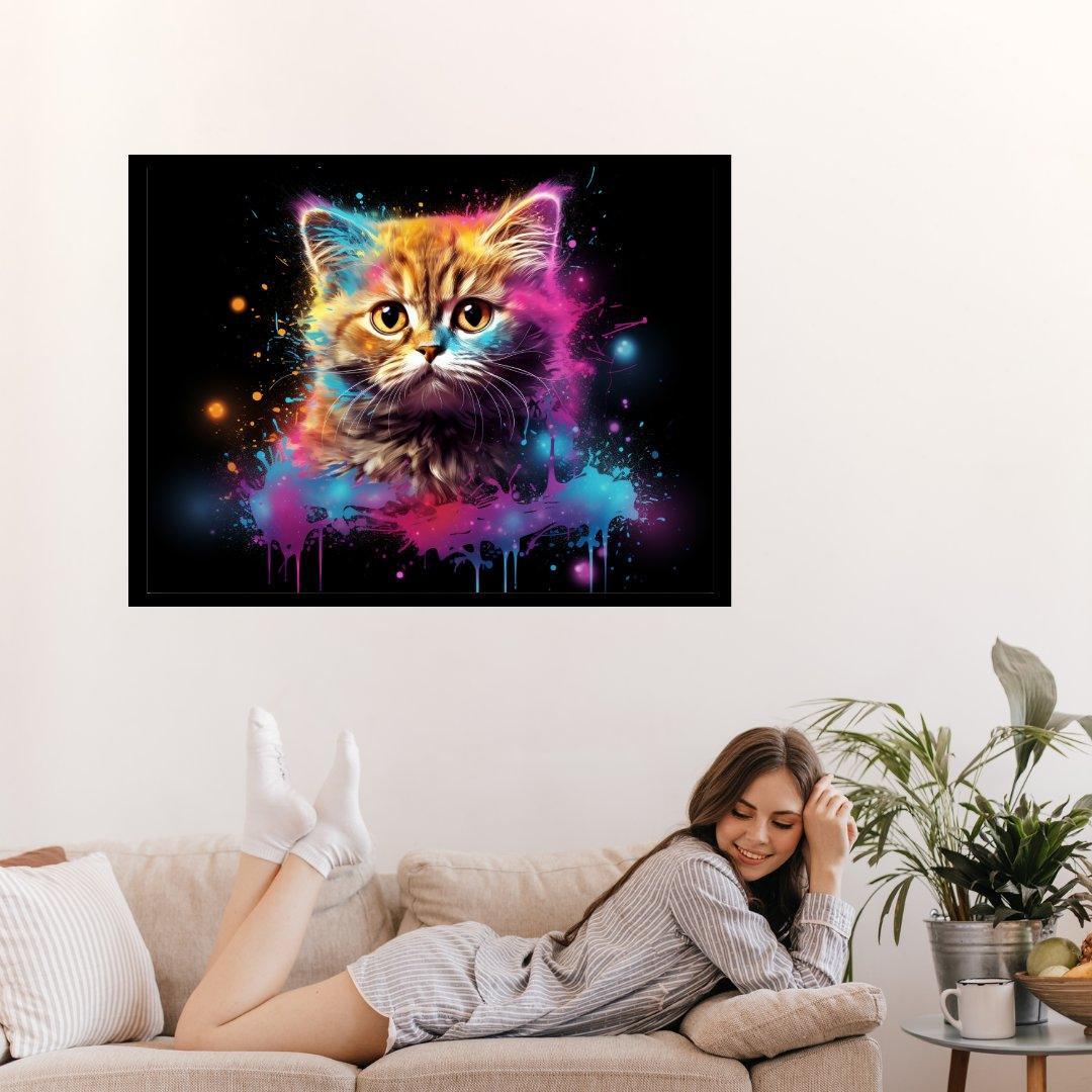 Kosmisches Kätzchen 30x40 cm / 12x16″ / Poster auf halbmattem Papier