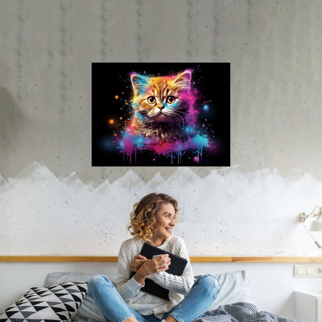 Kosmisches Kätzchen 30x40 cm / 12x16″ / Poster auf halbmattem Papier