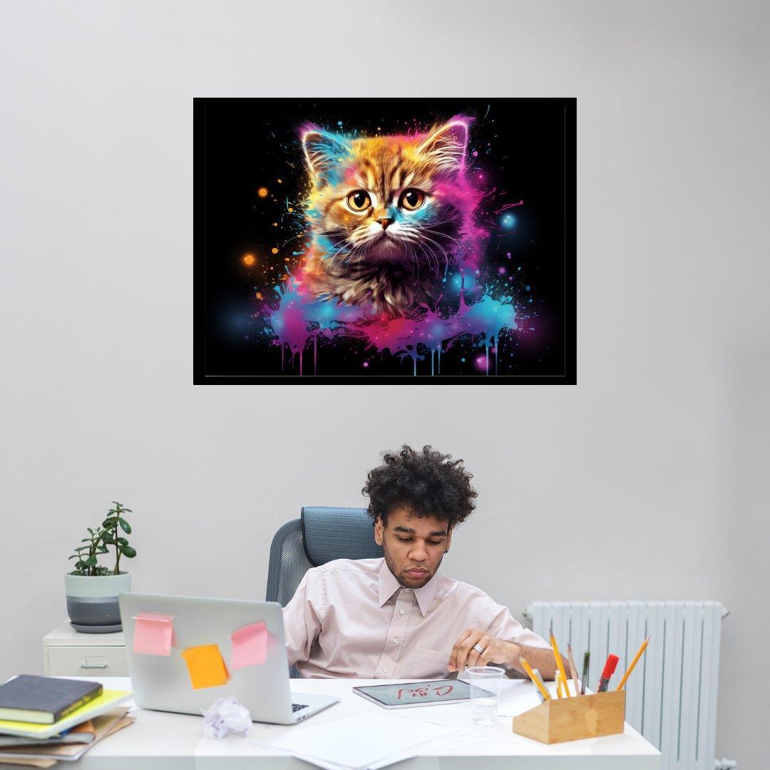 Kosmisches Kätzchen 30x40 cm / 12x16″ / Poster auf halbmattem Papier