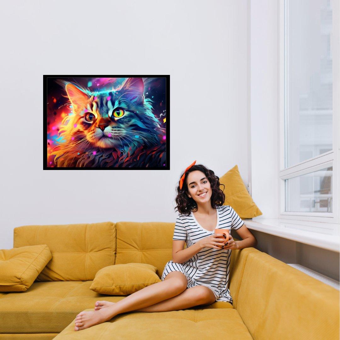 Kosmisches Katzenflüstern 30x40 cm / 12x16″ / Poster auf halbmattem Papier