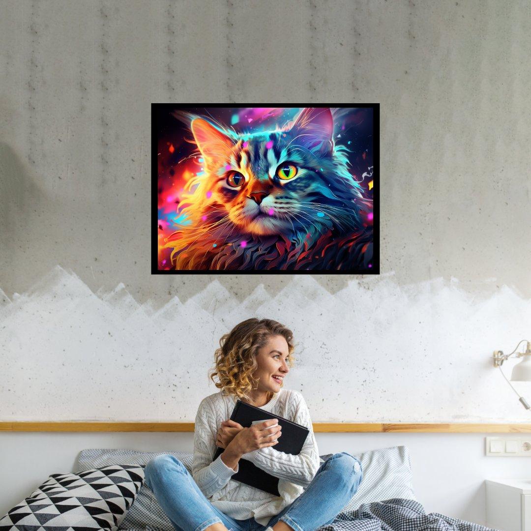 Kosmisches Katzenflüstern 30x40 cm / 12x16″ / Poster auf halbmattem Papier