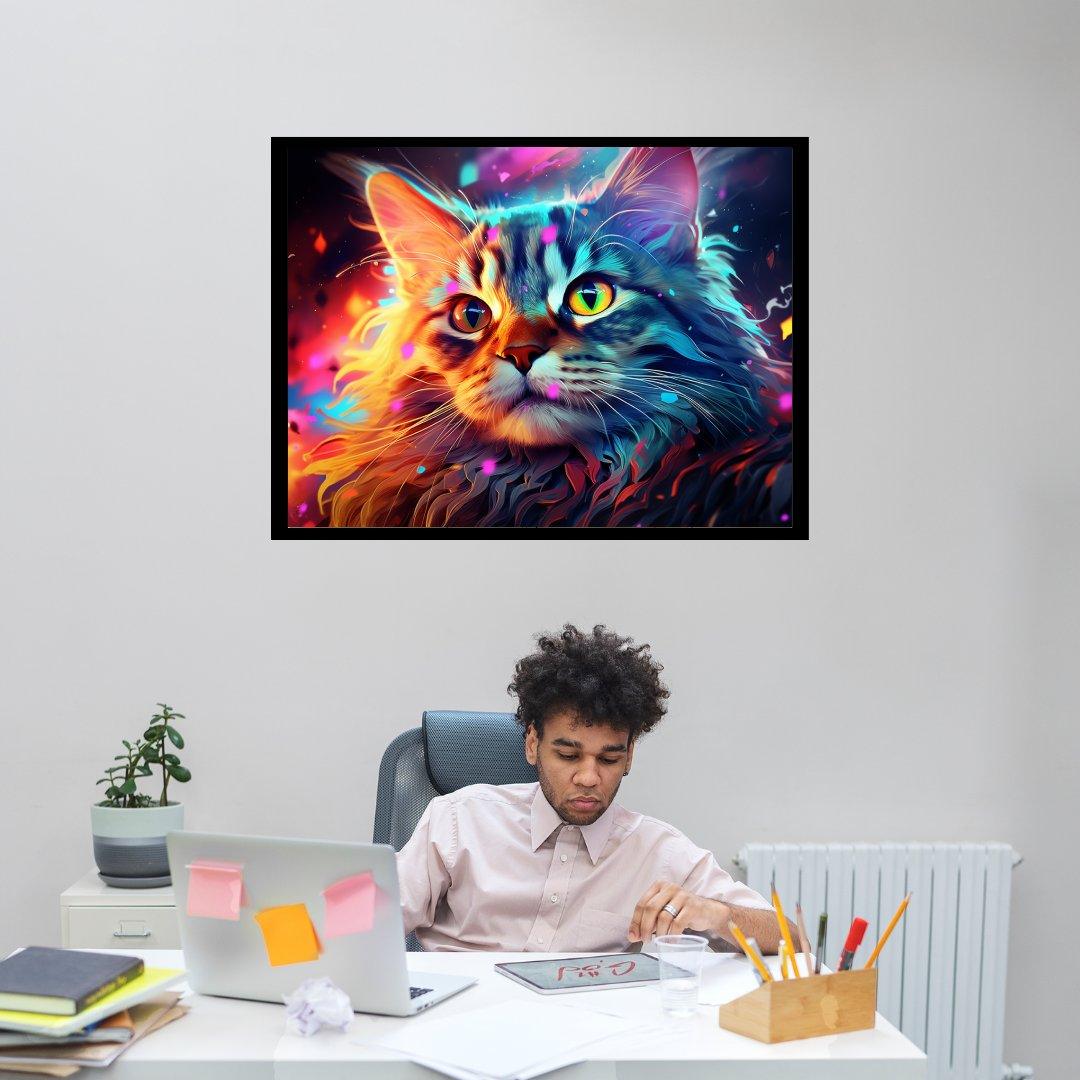 Kosmisches Katzenflüstern 30x40 cm / 12x16″ / Poster auf halbmattem Papier