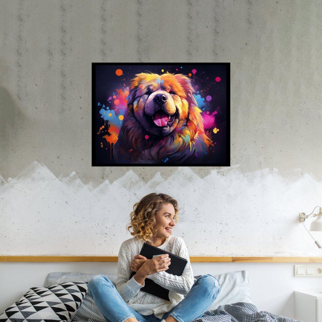 Lächelnder Farbhund 30x40 cm / 12x16″ / Poster auf halbmattem Papier