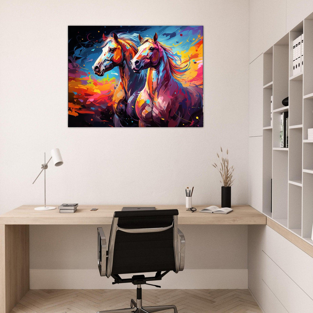 Lebhafte Pferde in Farbe 30x40 cm / 12x16″ / Poster auf halbmattem Papier