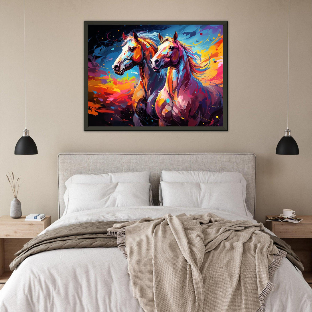 Lebhafte Pferde in Farbe 30x40 cm / 12x16″ / Poster auf halbmattem Papier