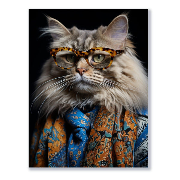 Modische Katze 30x40 cm / 12x16″ / Poster auf halbmattem Papier