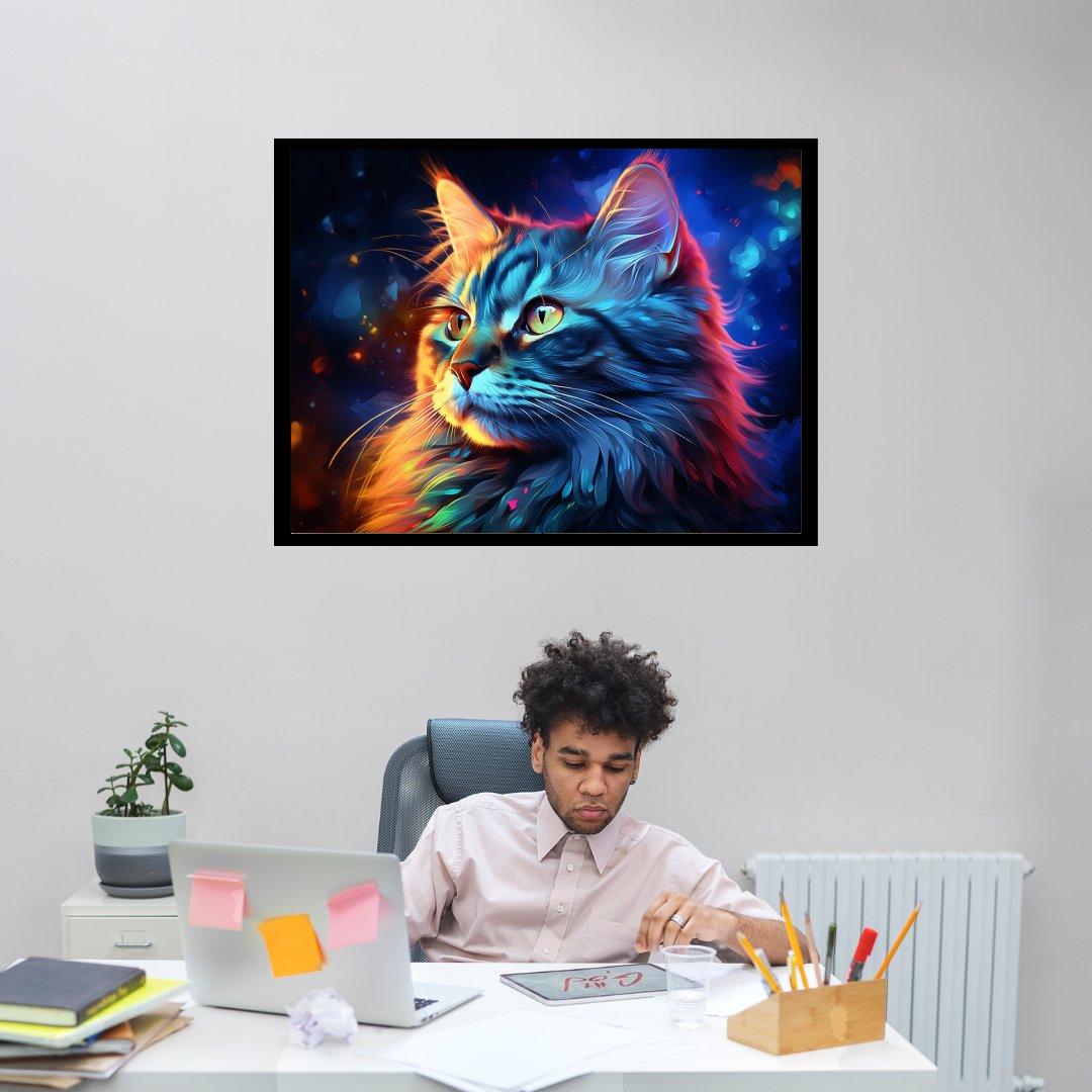 Mystische Katzenaura 30x40 cm / 12x16″ / Poster auf halbmattem Papier