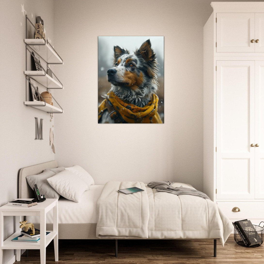 Nachdenklicher Schnee Hund 30x40 cm / 12x16″ / Poster auf halbmattem Papier