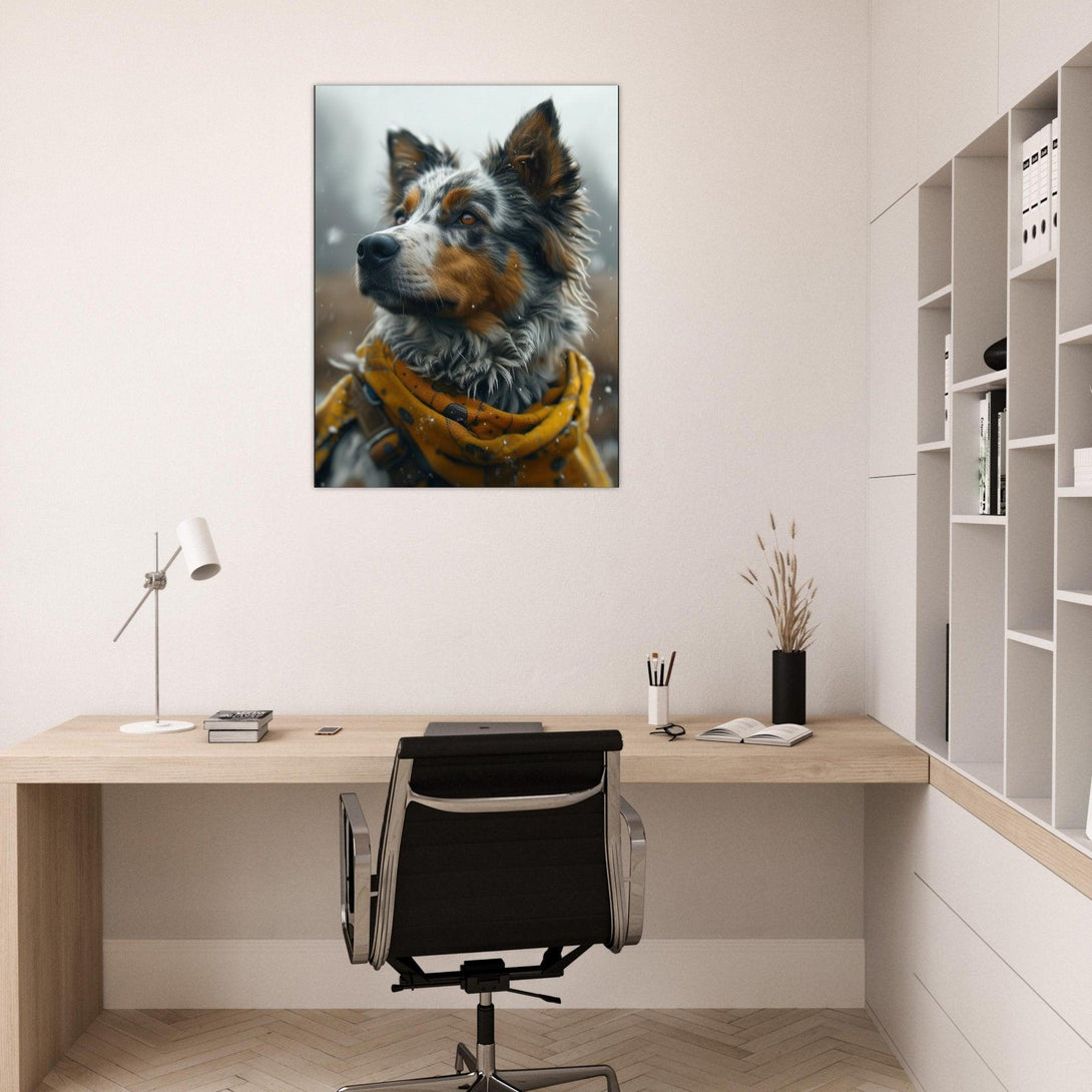 Nachdenklicher Schnee Hund 30x40 cm / 12x16″ / Poster auf halbmattem Papier