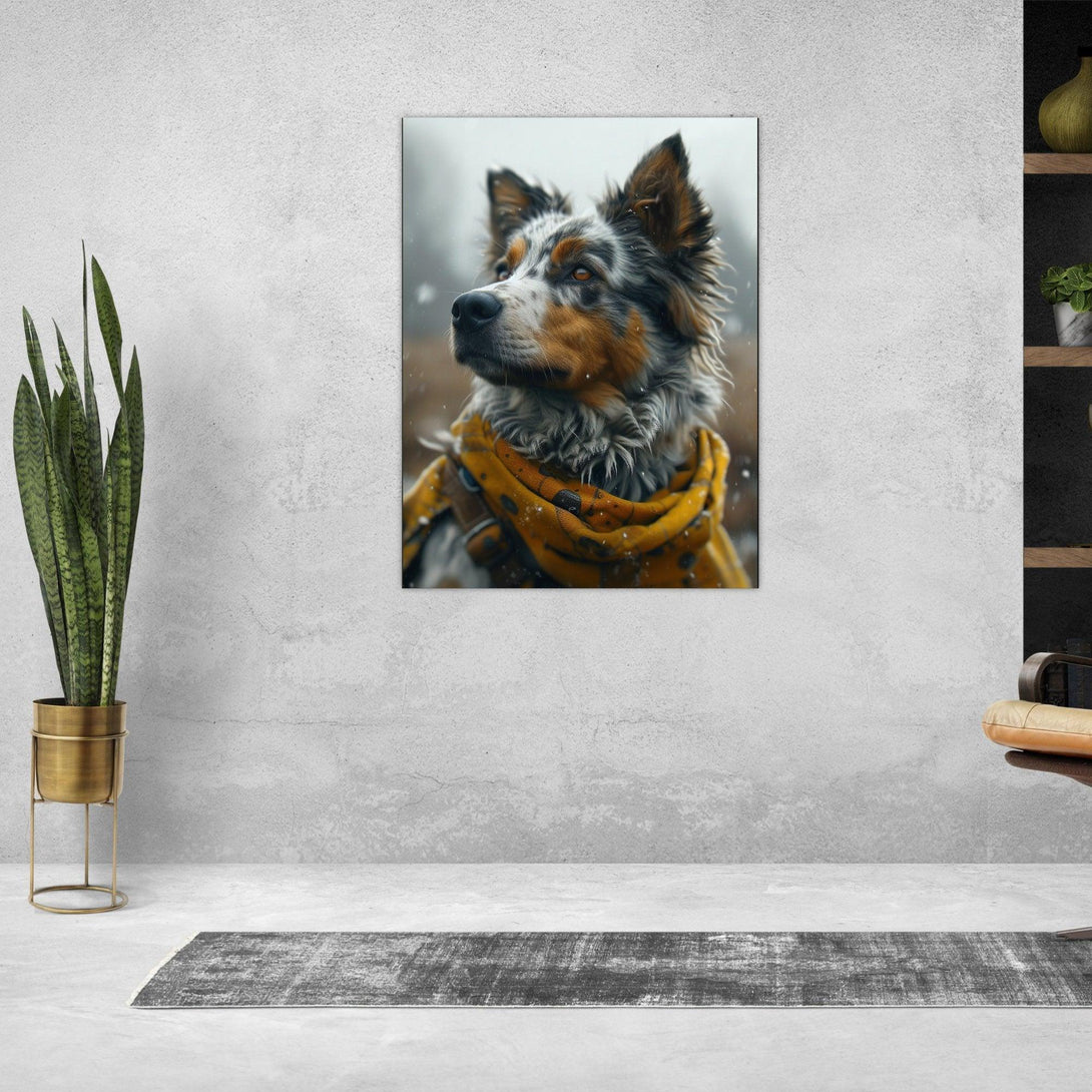 Nachdenklicher Schnee Hund 30x40 cm / 12x16″ / Poster auf halbmattem Papier