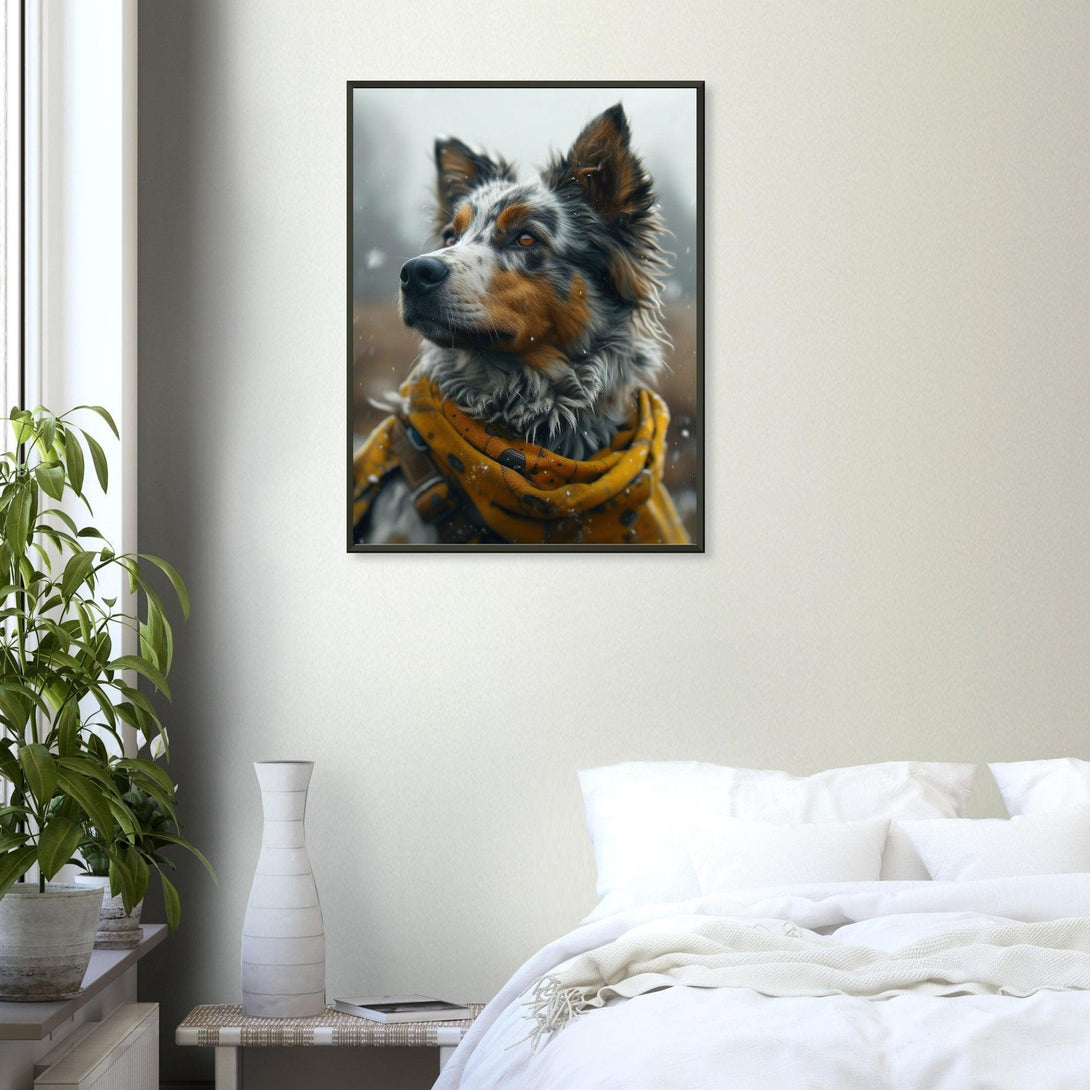 Nachdenklicher Schnee Hund 30x40 cm / 12x16″ / Poster auf halbmattem Papier