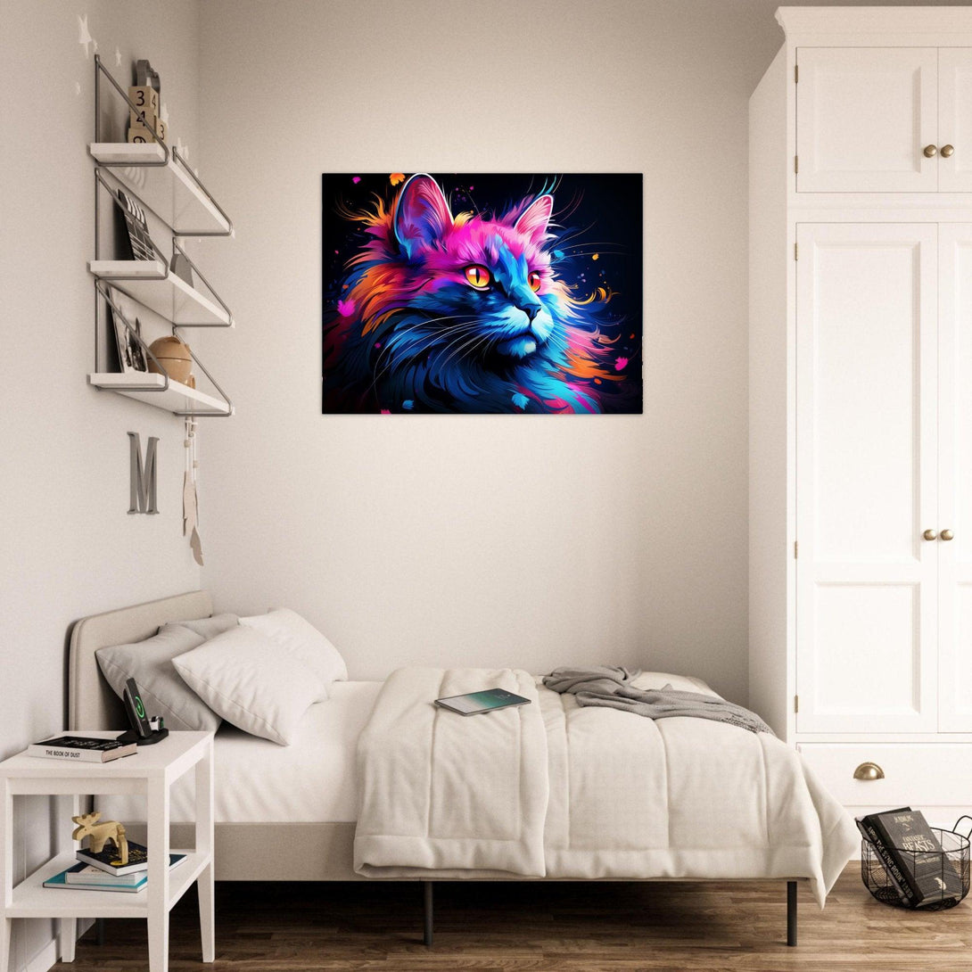 Neonfarbene Katze 30x40 cm / 12x16″ / Poster auf halbmattem Papier