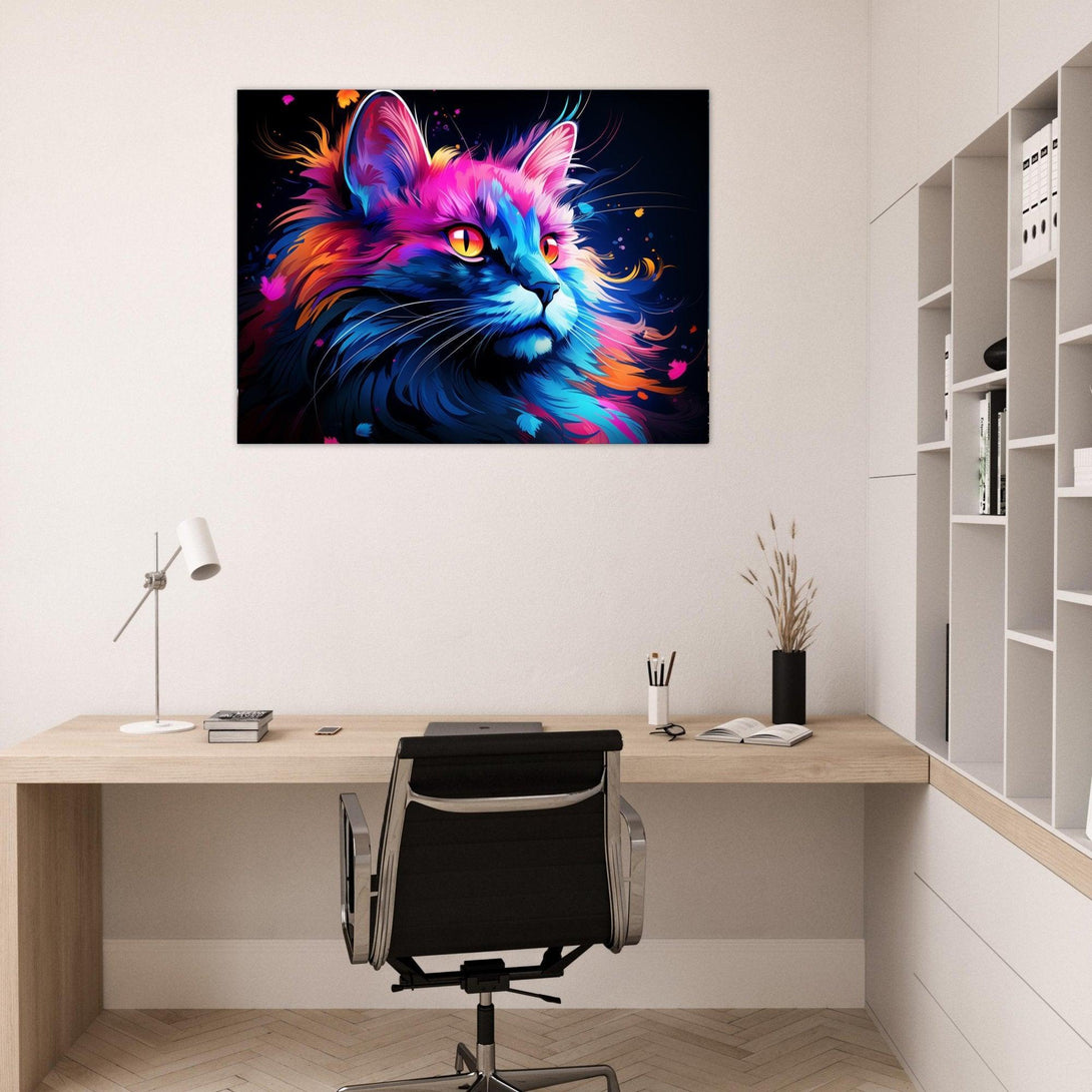 Neonfarbene Katze 30x40 cm / 12x16″ / Poster auf halbmattem Papier