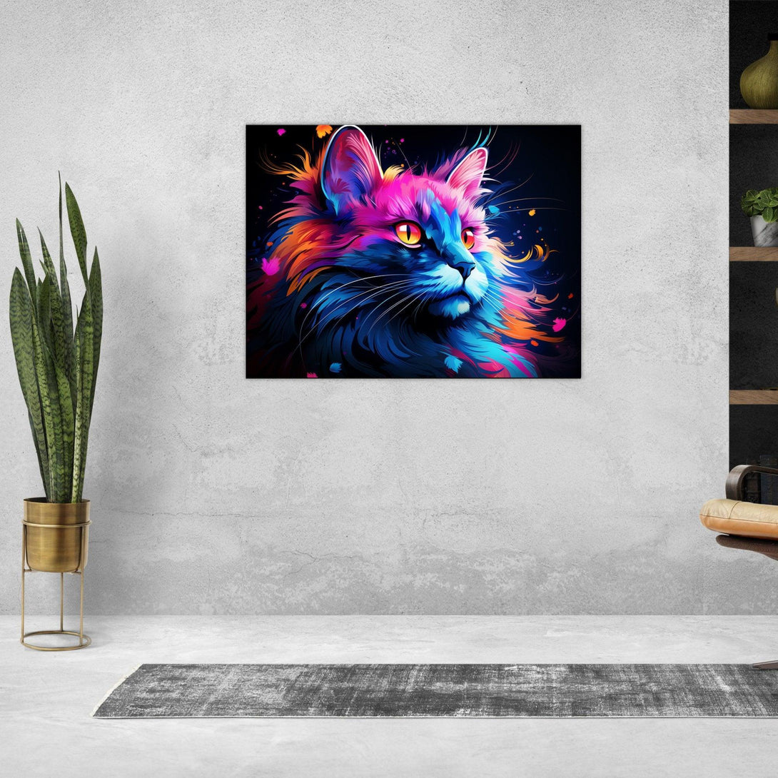 Neonfarbene Katze 30x40 cm / 12x16″ / Poster auf halbmattem Papier