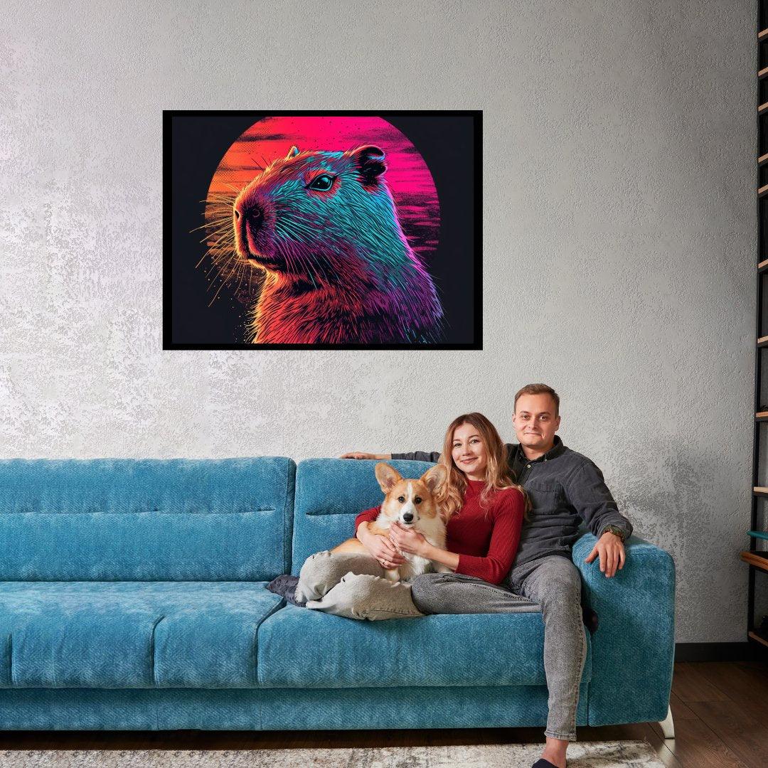Neonfarbener Nager 30x40 cm / 12x16″ / Poster auf halbmattem Papier