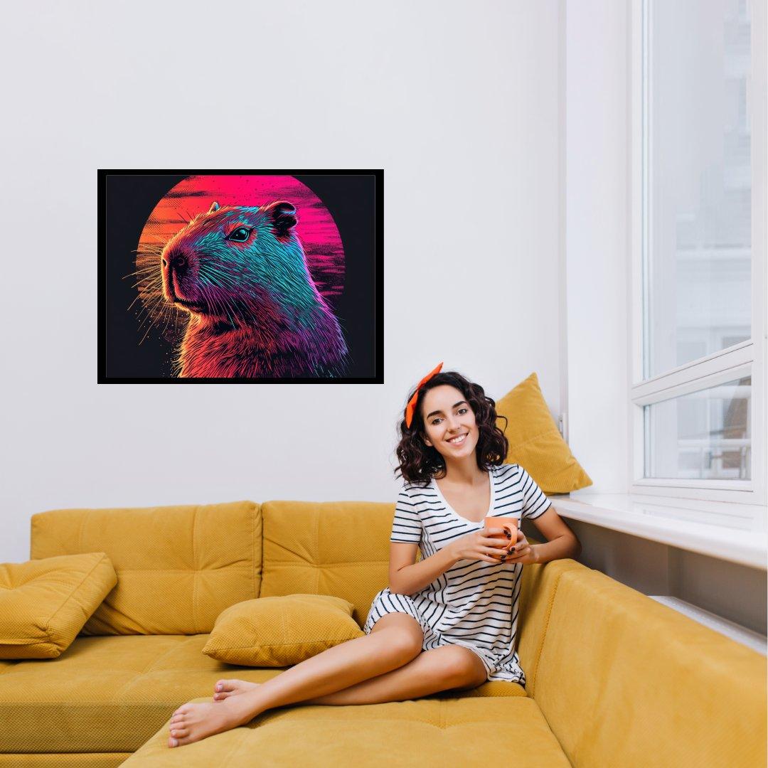 Neonfarbener Nager 30x40 cm / 12x16″ / Poster auf halbmattem Papier