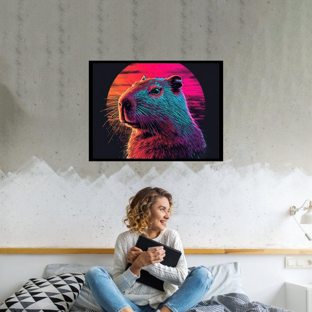 Neonfarbener Nager 30x40 cm / 12x16″ / Poster auf halbmattem Papier