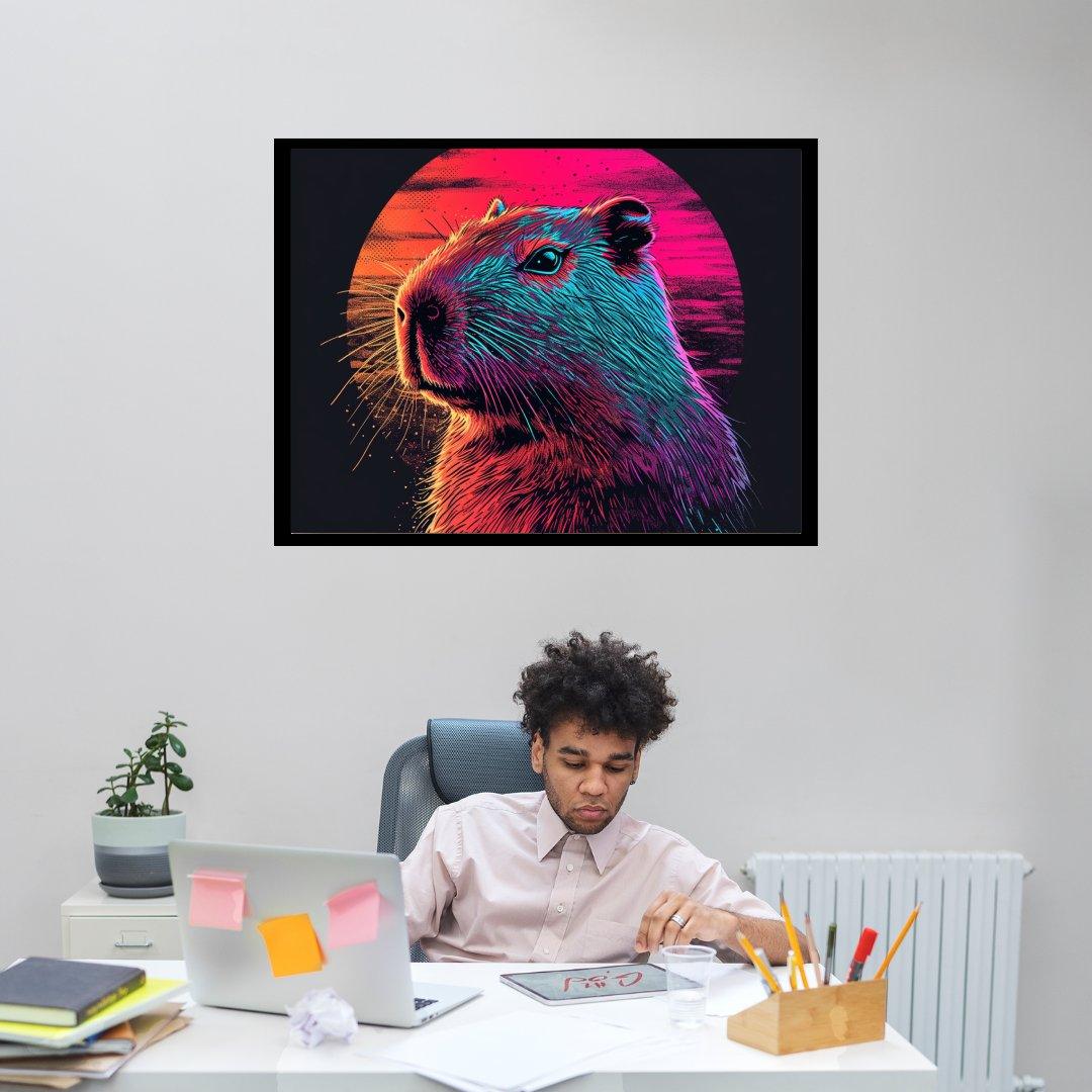 Neonfarbener Nager 30x40 cm / 12x16″ / Poster auf halbmattem Papier