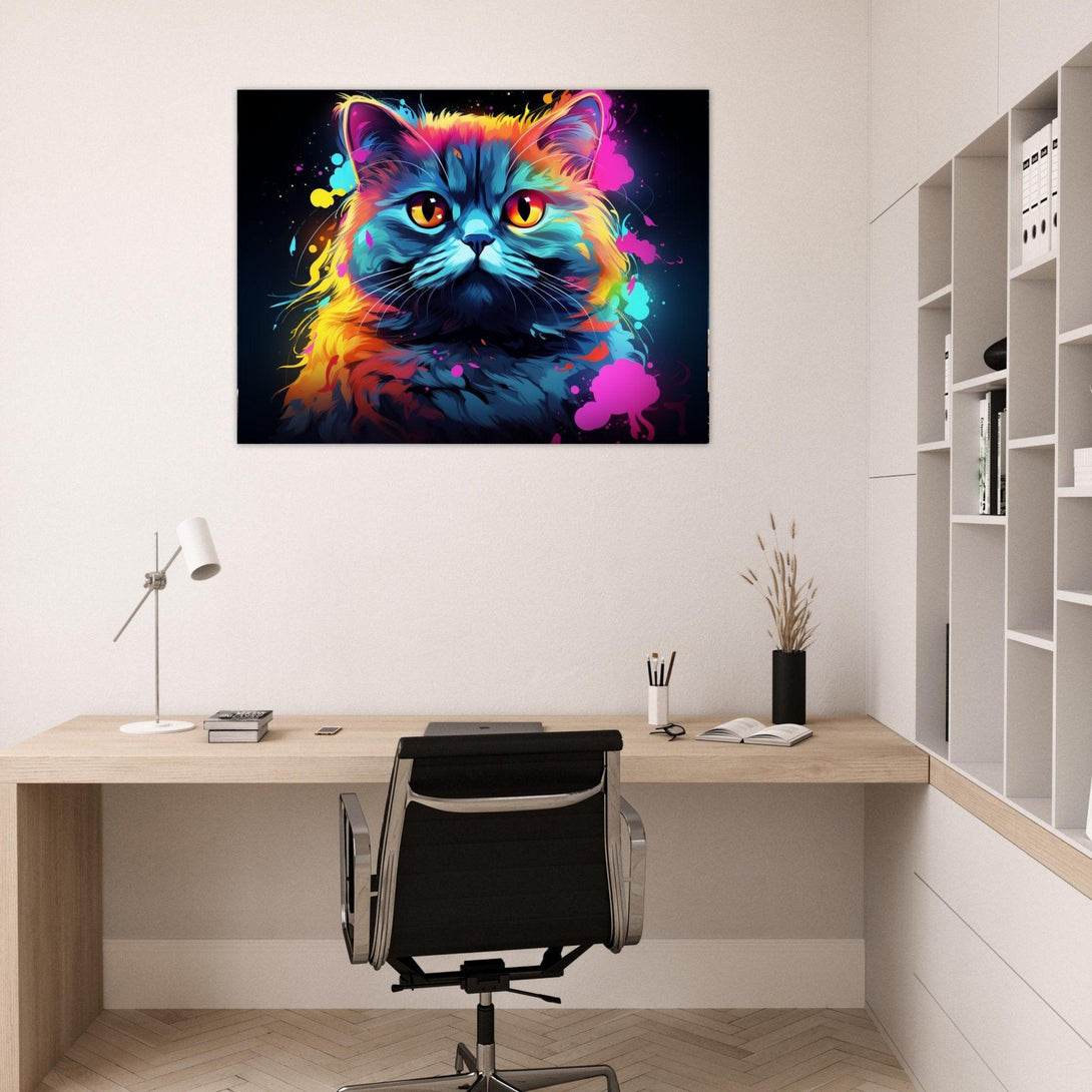 Neonlichter Katzenblick 30x40 cm / 12x16″ / Poster auf halbmattem Papier