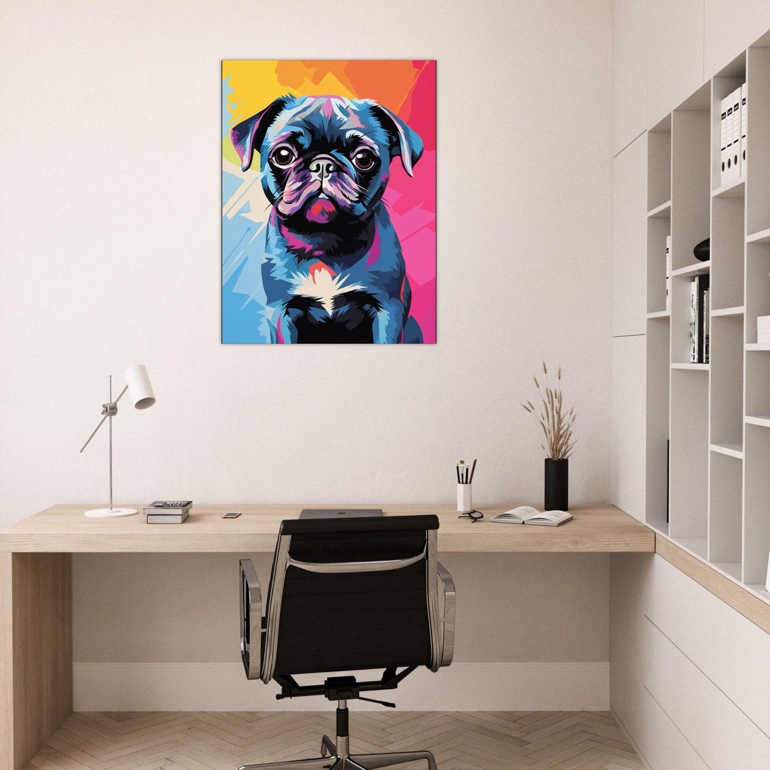 Pop-Art Mopsporträt 30x40 cm / 12x16″ / Poster auf halbmattem Papier