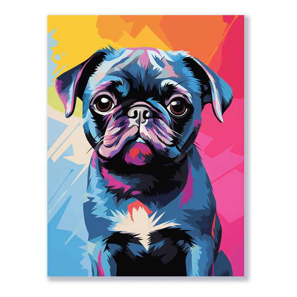 Pop-Art Mopsporträt 30x40 cm / 12x16″ / Poster auf halbmattem Papier