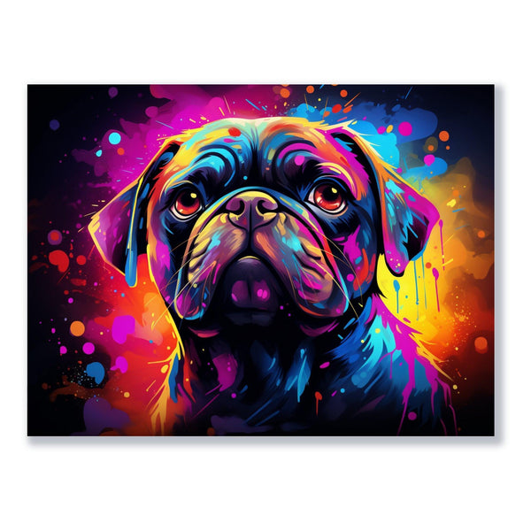 Psychedelischer Mops 30x40 cm / 12x16″ / Poster auf halbmattem Papier