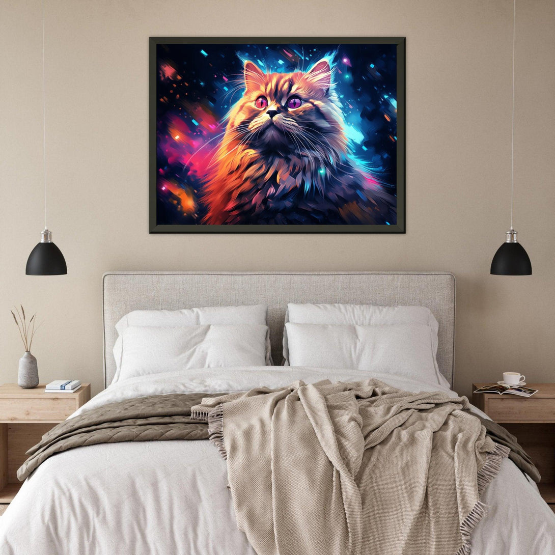 Sternenkatze im Farbrausch 30x40 cm / 12x16″ / Poster auf halbmattem Papier