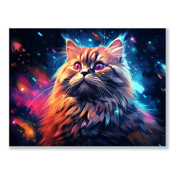 Sternenkatze im Farbrausch 30x40 cm / 12x16″ / Poster auf halbmattem Papier
