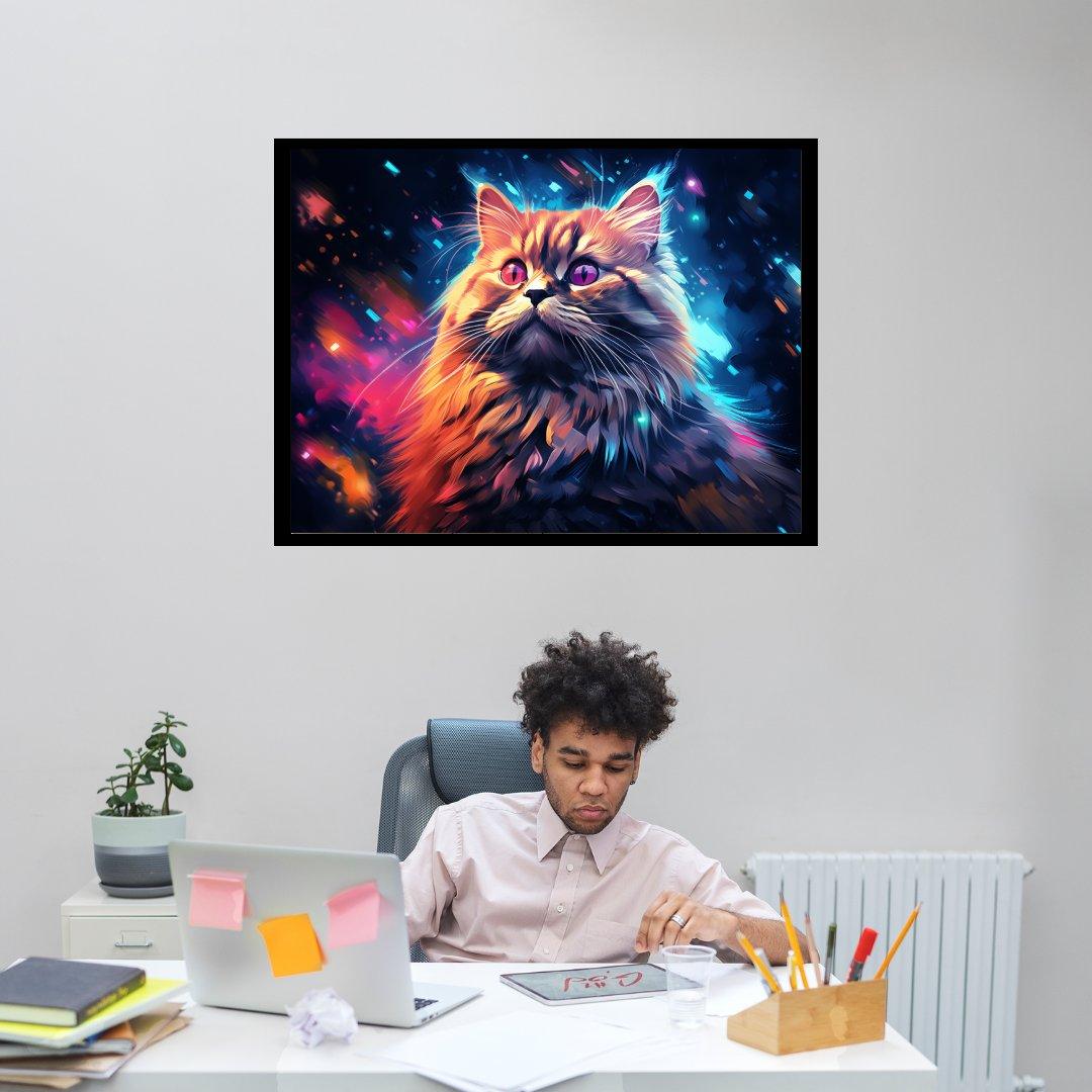 Sternenkatze im Farbrausch 30x40 cm / 12x16″ / Poster auf halbmattem Papier